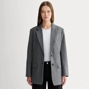 Everlane Italian Wool Oversized Herringbone Blazer Women's Size 16